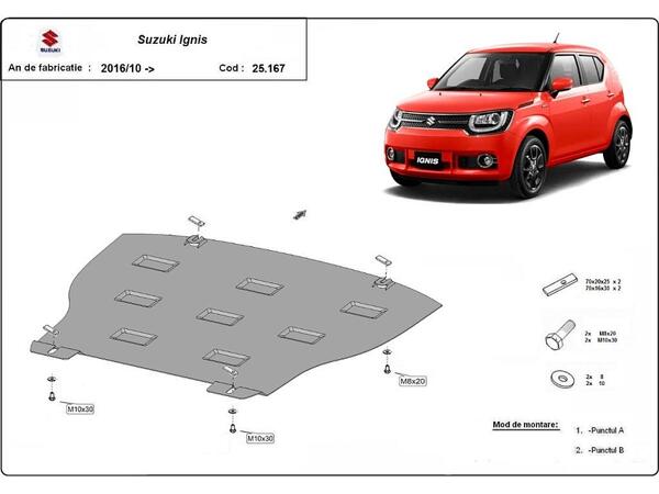 Метална кора под двигател и скоростна кутия за SUZUKI IGNIS (MF) от 2016