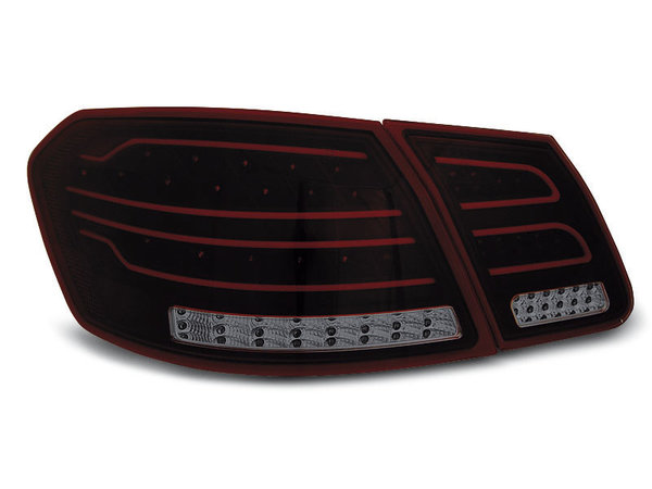Тунинг LED стопове черни за Mercedes W212 E-класа 2009-2013 седан, версия с led мигачи във фабричните стопове
