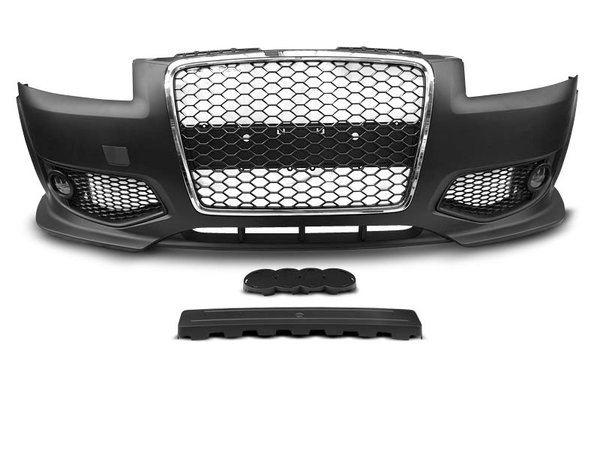 Тунинг броня предна черна с хром лайстна за AUDI A3 06.05-04.08 RS STYLE
