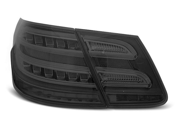 Тунинг LED стопове опушени за Mercedes W212 E-класа 2009-2013 седан, версия с led мигачи във фабричните стопове