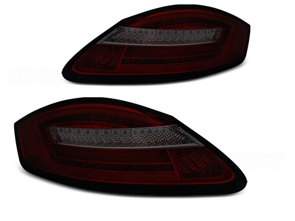 Тунинг LED стопове червено опушени с динамични мигачи за PORSCHE BOXSTER 987 / CAYMAN 05-08