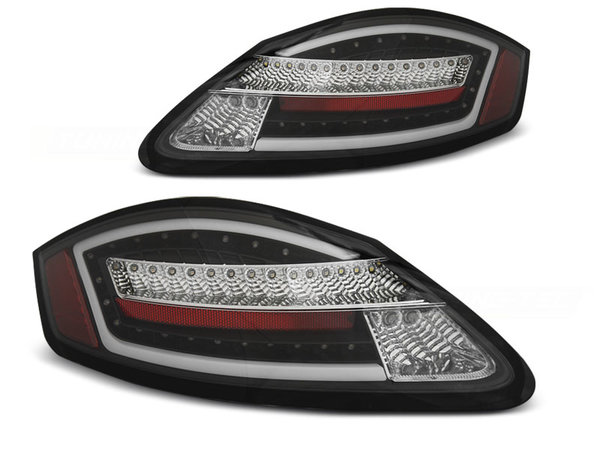 Тунинг LED BAR стопове черно хром с динамични мигачи за PORSCHE BOXSTER 987 / CAYMAN 05-08