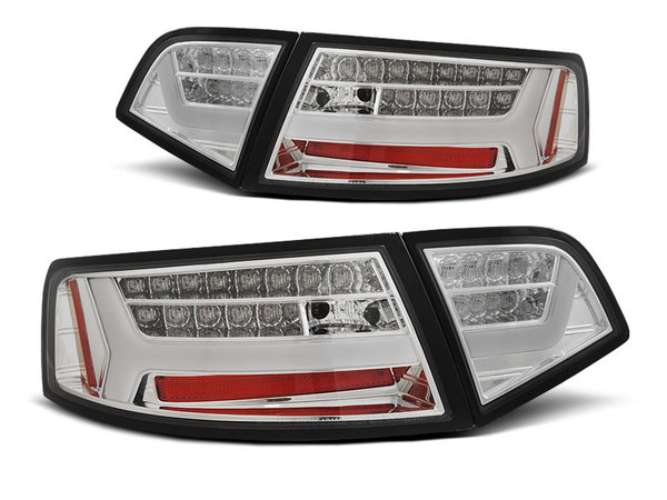 Тунинг LED BAR стопове хром с динамични мигачи за AUDI A6 08-11 SEDAN