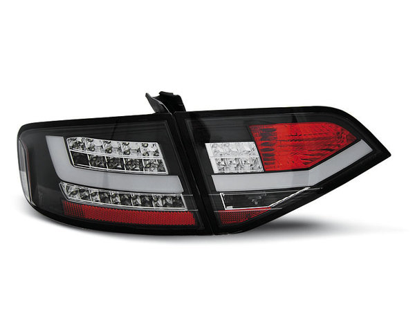 Тунинг LED стопове за Audi A4 B8 2008-2011 седан, версия без фабрични led стопове - черн-хром-червено