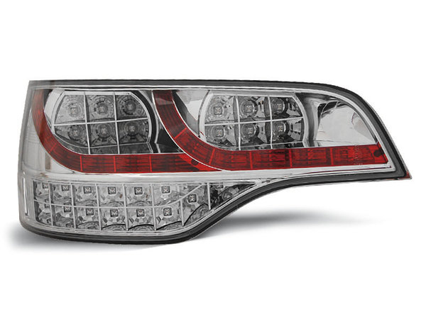 Тунинг LED стопове хром червено за Audi Q7 2006-2009