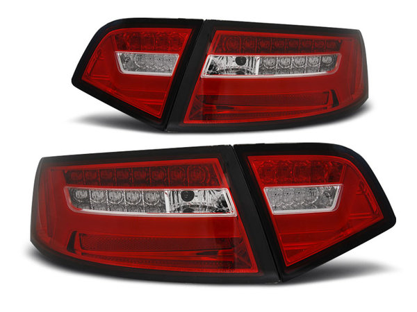 Тунинг LED BAR стопове червено бяло с динамични мигачи за AUDI A6 08-11 SEDAN