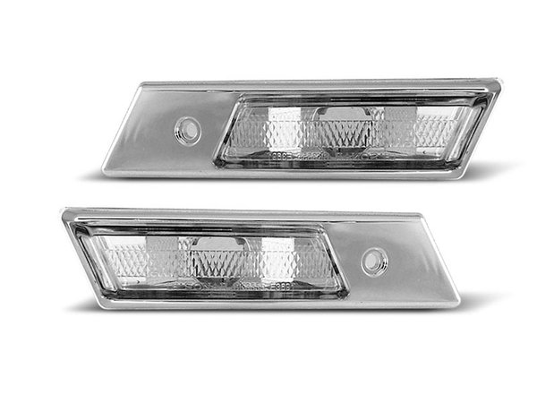 Тунинг мигачи в калник бели с хром основа за BMW E34/E32/E36 12.90-09.97