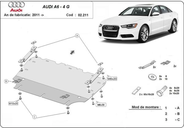Метална кора под двигател и радиатор AUDI A6 (4G2, C7, 4GC) от 2010