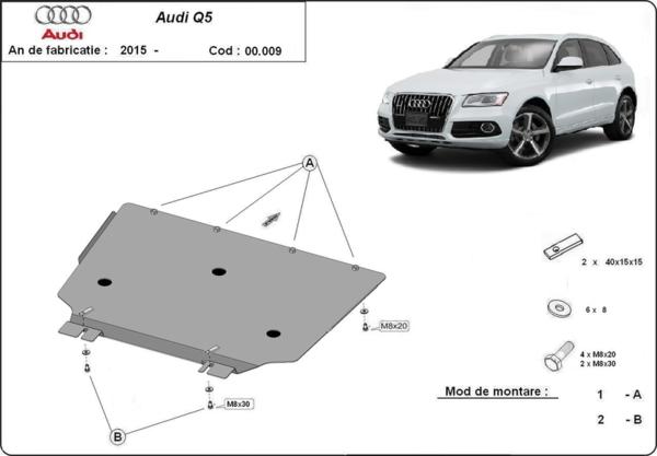 Метална кора под скоростна кутия AUDI Q5 (8R) от 2008 до 2012