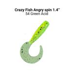 Силикон Crazy Fish "Angry Spin" 1.4 " 3.5 cm, 54 Green Acid