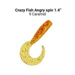 Силикон Crazy Fish "Angry Spin" 1.4 " 3.5 cm, 09 Caramel