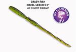 Силикон Crazy Fish Cruel Leech 13 cm - 4D Chart Swamp, 10 pcs