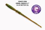 Силикон Crazy Fish Cruel Leech 13 cm - 14 UV Motor Oil, 10 pcs