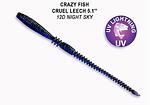 Силикон Crazy Fish Cruel Leech 13 cm - 12D Night Sky, 10 pcs