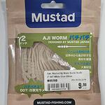 Силикон Mustad Aji Worm Bachi-Bachi - 2'' 007 White Glow Glitter