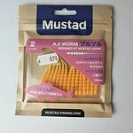 Силикон Mustad Aji Worm Plu-Plu - 2'' 008 Orange Glow Glitter