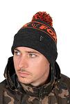 Зимна шапка Fox Collection Bobble - Black & Orange