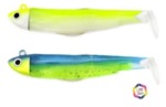 Силикон Fiiish Black Minnow No2 Double Combo - 2 x 9 cm, 2 x 8 g, Yellow Fluo, Sleepy green