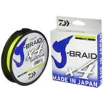 Плетено влакно Daiwa J-Braid X4 - 135 m, 0.10 mm - жълто