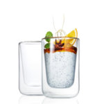 Комплект от 2 бр. двустенни стъклени чаши BLOMUS NERO за капучино или чай - 250 мл