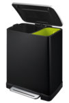 EKO Кош за разделно събиране на отпадъци с педал “E-CUBE“ - (10 + 9) литра - черен