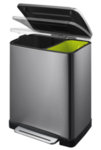 EKO Кош за разделно събиране на отпадъци с педал “E-CUBE“ - (28 + 18) литра - графит/инокс