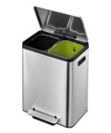 EKO Кош за разделно събиране на отпадъци с педал “ECOCASA“  - 2 х 15 литра - мат