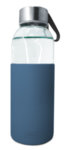 Стъклена бутилка Nerthus със силиконов протектор - 400 мл - синя