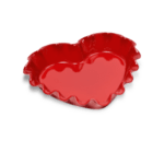 EMILE HENRY Керамична форма за тарт (сърце) "RUFFLED HEART DISH" - 33 х 29 см - цвят екрю