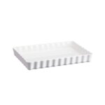 Керамична правоъгълна форма за тарт EMILE HENRY DEEP RECTANGULAR TART DISH дълбока - 33.5 х 24 см - цвят бял