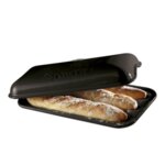 EMILE HENRY Керамична форма за печене на багета "BAGUETTE BAKER" - 39,5 х 23 см - цвят черен
