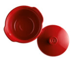 EMILE HENRY Керамична дълбока тенджера ONE POT с капак - 2 л, Ø22.5 см, цвят червен