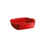 EMILE HENRY Керамична квадратна тава за печене "SQUARE OVEN DISH" - 1,8 л - 22 х 22 см -  цвят червена