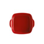 EMILE HENRY Керамична квадратна тава за печене "SQUARE OVEN DISH" - 1,8 л - 22 х 22 см -  цвят червена