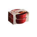 EMILE HENRY Комплект 2 броя керамични купички за крем брюле "2 CRÈME BRÛLÉES RAMEKINS SET"-  цвят червен