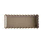 EMILE HENRY Керамична плитка провоъгълна форма за тарт "SLIM RECTANGULAR TART DISH" - 36 х 15 - цвят бежов