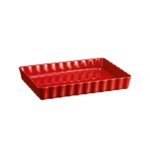 Керамична правоъгълна форма за тарт дълбока EMILE HENRY DEEP RECTANGULAR TART DISH - 33.5 х 24 см - цвят червен