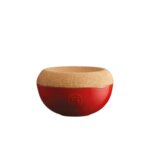 Керамичен канистър за сол или захар EMILE HENRY SALT CELLAR с корков капак - Ø14.5 см - цвят червен