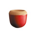 EMILE HENRY Керамичен канистер за чесън с капак "GARLIC POT" - Ø 14,5 см - цвят червен
