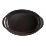 EMILE HENRY Керамична овална форма за печене "LARGE OVAL OVEN DISH" - 41,5 х 26,5 см - цвят черен