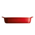 EMILE HENRY Керамична правоъгълна форма за печене "LARGE RECTANGULAR OVEN DISH" - 42 х 28 см - цвят червен
