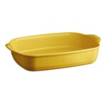 EMILE HENRY Керамична правоъгълна форма за печене "LARGE RECTANGULAR OVEN DISH" - 42 х 28 см - цвят жълт
