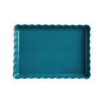 EMILE HENRY Керамична провоъгълна форма за тарт "DEEP RECTANGULAR TART DISH "- 33,5 х 24 - цвят син