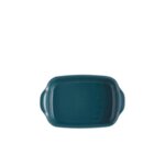 Керамична правоъгълна форма за печене EMILE HENRY INDIVIDUAL OVEN DISH - 22 х 15 см - цвят синьо-зелен
