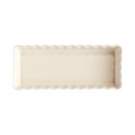 EMILE HENRY Керамична плитка провоъгълна форма за тарт "SLIM RECTANGULAR TART DISH" - 36 х 15 - цвят екрю