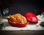 EMILE HENRY Керамична форма за печене на пиле "LARGE ROASTER" - 4 л / 42 х 28см - цвят червен