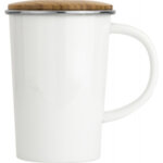 Порцеланова чаша за чай BREDEMEIJER с филтър и бамбуков капак - 400 мл