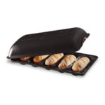 EMILE HENRY Керамична форма за печене на мини багети "MINI - BAGUETTE BAKER" - цвят черен