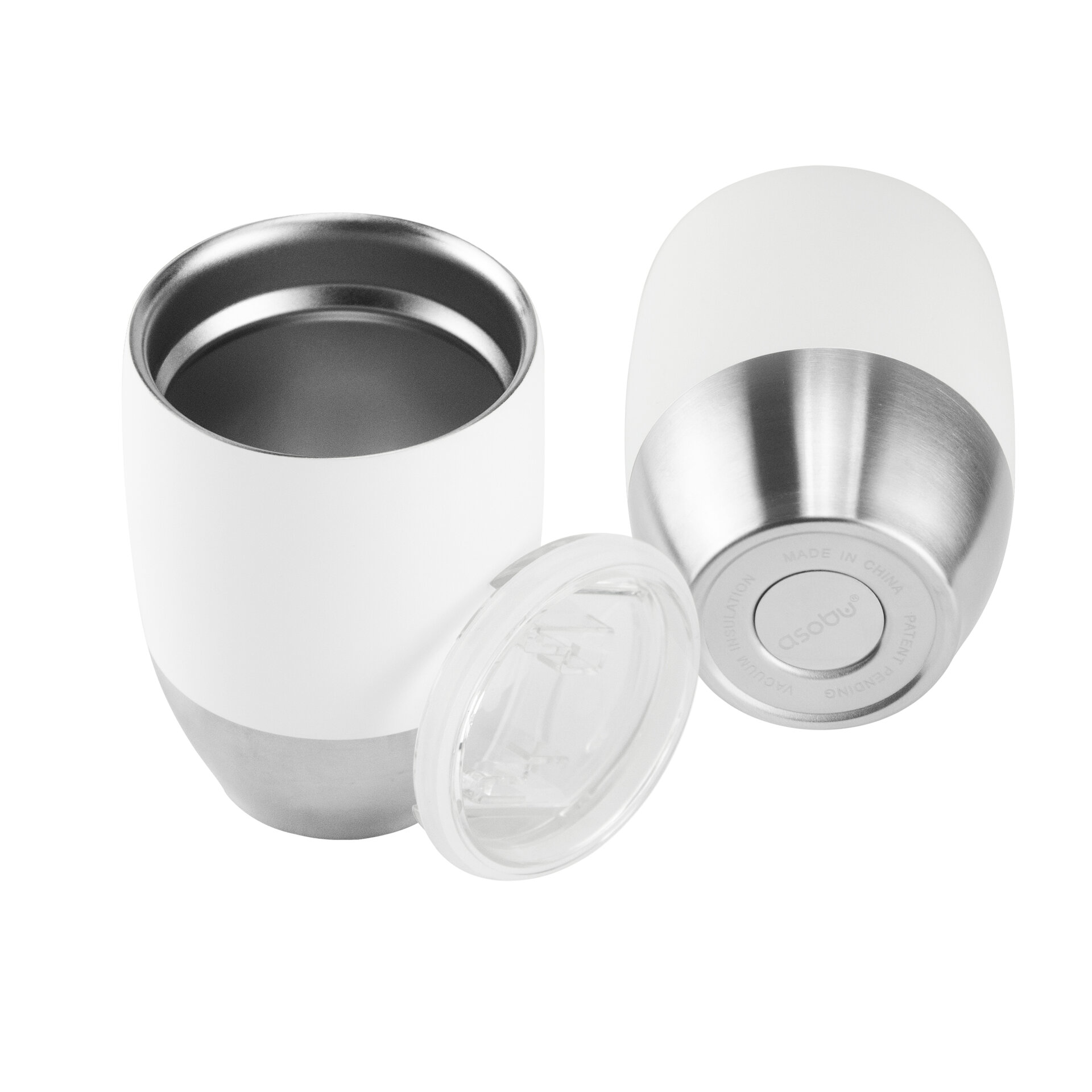 ASOBU  Двустенна термо чаша “IMPERIAL COFFEЕ“ - 300 мл - цвят бял/инокс