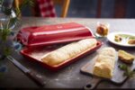 EMILE HENRY Керамична форма за печене на хляб/чабата "CIABATTA BAKER" - 39 х 23см - цвят червен